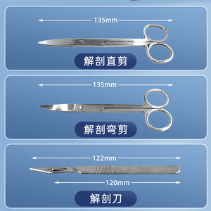 Ensemble de dissection biologique 7 pièces, ciseaux, matériel pédagogique pour expériences biologiques pour le collège - Product Image 1