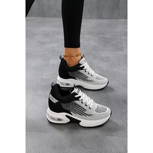 Chaussures de sport pour femmes, baskets tendance rouge et blanc, maille respirante, coussin d'air, chaussures de marche décontractées, style sport - Product Image 6