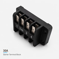 Borniers de terre fixes pour armoire, double rangée, connexion à vis en cuivre, 11-20 AWG, 30A, traversants, pour applications industrielles