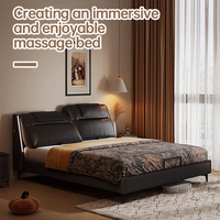 Smart Bett rahmen King Size Möbel Schlafzimmer Luxus multifunktion ale Aufbewahrung sbett Leder schwarz mit verstellbarem Bettkopf