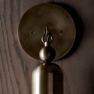 Applique da Parete in Ottone Massiccio con Paralume in Vetro Cilindrico, Design Classico Nordico Vintage per Soggiorno, Camera da Letto e Hotel - Product Image 5