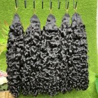 Extensions de cheveux au crochet bouclés afro-birmans pré-bouclés, type Miracle Knots, 100% bruts non traités, effet plume