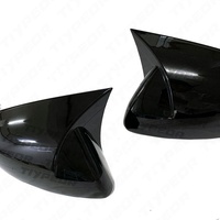 Para VW Volkswagen Polo 2019- 2023 Cubiertas de tapa de espejo de ala Estilo de murciélago Negro brillante Un par