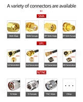 Câble coaxial RG113 à angle droit personnalisé SMA, montage sur circuit imprimé, 1,13 mm RP SMA femelle, adaptateur IPX UFL RF, 50 DC-6 GHz, câble de communication
