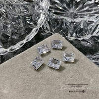 Vente en gros 5A Perceuse à ongles 3D en zircon transparent Flash Engrais sucre en cristal transparent Zircon à pointe carrée pour bijoux à ongles