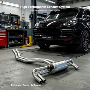 Système d'échappement Catback en acier inoxydable avec silencieux à valve pour Porsche Cayenne E3 4.0T 2017+ - Product Image 1