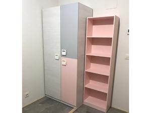 Venta al por mayor de estantes de riel colgante de 3 puertas de color rosa blanco manijas de melamina para niños jóvenes armario para habitaciones de niños y proyectos - Product Image 5
