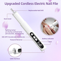 Machine à ongles électrique professionnelle portable, lime à ongles, stylo de ponçage pour manucure et pédicure en acrylique et gel, avec jeu de forets