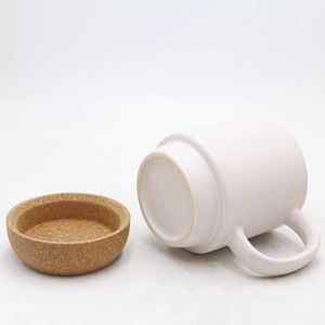 DD4621 Logo personnalisé 11oz tasses en céramique Sublimation blancs bière café en gros coloré os tasses en céramique avec Base en <span class=keywords><strong>bois</strong></span> - Product Image 2