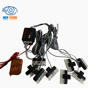 2x8led xe khẩn cấp cảnh báo nhấp nháy ánh sáng 12V màu đỏ xanh trắng hổ phách màu ngoài trời lưới tản nhiệt nhấp nháy ánh sáng xe đèn <span class=keywords><strong>flash</strong></span> ánh sáng - Product Image 1