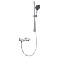 Robinet de salle de bain moderne 2 fonctions finition bronze apparente, mitigeur bain-douche à levier unique eau chaude-froide, ensemble de douche en laiton avec jet