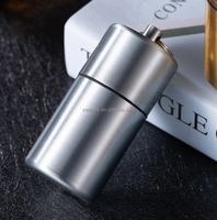 Mini étui à tabac en alliage de zinc brossé, étanche, résistant à l'humidité, hermétique, en métal, pour transporter son tabac dans sa poche
