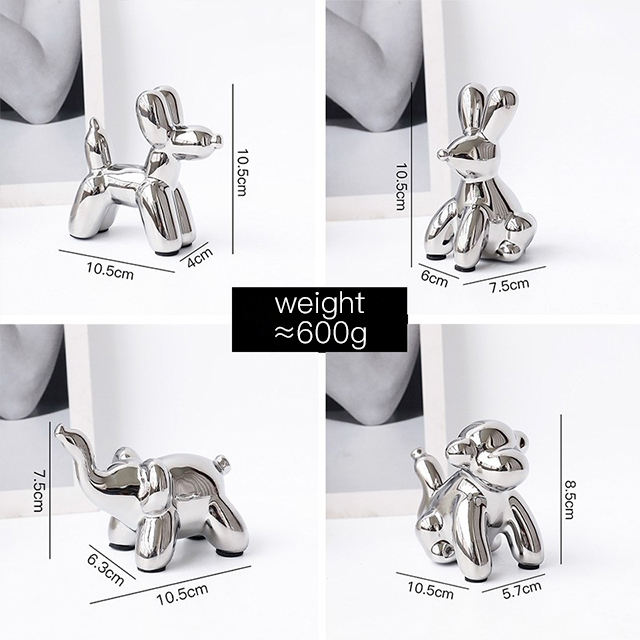 Ballon argent animal set de 4