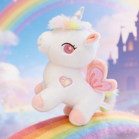 Peluche Licorne Arc-en-ciel Rembourrée en Coton PP, Douce et Moelleuse, pour Décoration de Chambre d'Enfant, Service de Vente en Gros et Fourniture de Cadeaux
