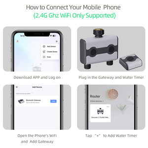 Kit de riego automático inteligente <span class=keywords><strong>WiFi</strong></span> con temporizador de plástico, temporizador de riego de jardín y temporizador de riego automático - Product Image 4