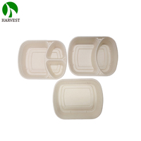 Échantillon Gratuit – Contenants Rectangulaires Biodégradables en Bagasse de Canne à Sucre, Micro-ondables, Jetables, avec Couvercle, pour Emballage Alimentaire – Récolte