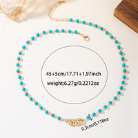 Collier superposé en or avec perles turquoise, pendentif carré serti d'émeraudes vertes, chaîne de pierres précieuses facettées, bijoux bohèmes, cadeau pour elle