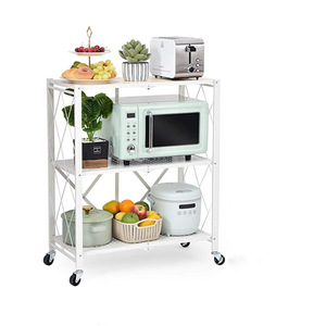 Rak Penyimpanan Dapur Multi-layer, Rak Organizer Balkon/Ruang Tamu yang Dapat Dipindahkan, Rak Keranjang Sayuran untuk Rumah Tangga - Product Image 3