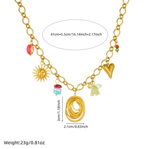 Fashionable Colorful Plastic Beaded Acrylic Lily Of The Valley Pendant Necklace Set For Women Party Jewelry - Product Image 4
