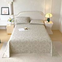 Ensemble de literie 4 pièces en coton 100% tissé grossier, moderne et doux, imprimé floral, housse de couette et drap