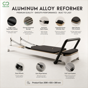 Nuevo <span class=keywords><strong>Reformer</strong></span> de Pilates Plegable Multifuncional de Aluminio Celux de Alta Calidad con Logotipo y Color Personalizados para Gimnasio y Hogar - Product Image 4