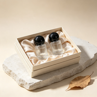 Flacon de parfum vide en verre de haute qualité de 15 ml avec pulvérisateur, bouchon noir et boîte personnalisée