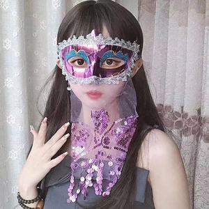 Voile de princesse mystérieuse pour la danse du ventre indienne, accessoires de performance pour fête, bal masqué, en plastique écologique et tendance - Product Image 3