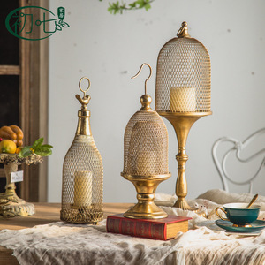 Portavelas de Metal Estilo Marroquí, Faroles de Jaula para Pájaros, Decoración del Hogar, Estilo Rústico Americano, Portavelas de Hierro Duradero - Product Image 2