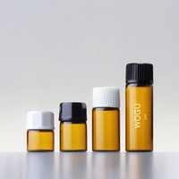Flacon en verre de 1 ml, 2 ml, 3 ml, 5 ml avec bouchon à vis noir/blanc, ambré/transparent, dépoli, sérigraphié, estampé or, prêt à l'emploi pour diffuseur à bâtonnets, flacon vide