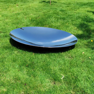 현대 금속 예술 풍경 장식 광택 큰 하늘 거울 스테인레스 스틸 조각 - Product Image 5