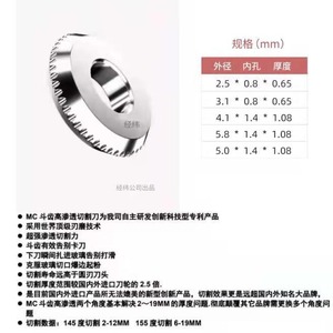 เครื่องตัดกระจกแบบลูกกลิ้ง เส้นผ่านศูนย์กลางภายนอก 2.5-5.0 มม. ใบมีดแบบมีฟันเจาะลึกสูง สำหรับตัดกระจกแบน - Product Image 1