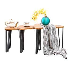 Mesa de centro creativa de estilo nórdico minimalista, mesa de centro triangular informal, adecuada para apartamentos pequeños, balcones, salas de estar - Product Image 3