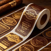 Autocollant en vinyle en rouleau personnalisé avec logo imprimé, auto-adhésif, pour emballage de cigares et de produits à base de cannabis, vente en gros