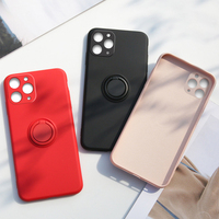 Étui en silicone pour iPhone 16 et 17, étui souple en silicone mat, support d'anneau en microfibre, étui pour iPhone 2025