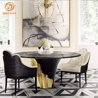 Table à manger de style minimaliste et luxueux, cadre en cuivre et acier inoxydable doré, pour restaurant, maison, salle à manger