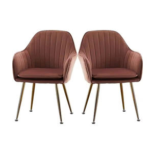 <span class=keywords><strong>Fauteuil</strong></span> moderne confortable avec pieds en métal doré, chaise d'appoint en velours <span class=keywords><strong>beige</strong></span> pour la maison, salon, salle à manger, avec coussin - Product Image 3