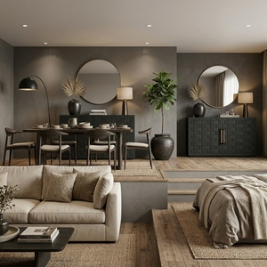 Modern Luxury <b>Black</b> Solid Wood Accent <b>Storage</b> <b>Cabinet</b> with Basketweave Textured Doors & Brass Handles - Product Image 5