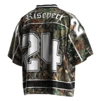 Jersey Sepak Bola Amerika Desain Retro untuk Pria, Bahan Mesh Bernapas, untuk Pertemuan Penggemar dan Pertandingan