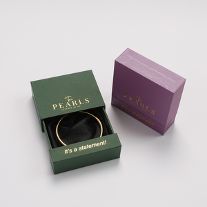 Boîtes d'emballage en papier pour bijoux avec tiroirs coulissants et logo personnalisé, avec satin pour collier, bague, boîte de rangement pour bijoux faits à la main - Product Image 5