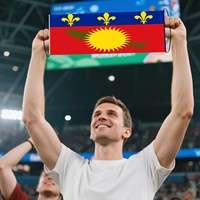 Fans évolutifs Bannières de drapeaux défilants personnalisables pour les événements sportifs Équipe acclamant la Guadeloupe