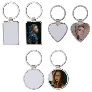 Llavero de Metal Rectangular en Forma de Corazón para Sublimación, Personalizable con Foto Impresa - Product Image 2