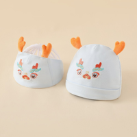 Gorro para Bebé, Estilos de Primavera y Otoño, Mezcla de Algodón y Elastano, Suave para la Piel, Antibacteriano, Unisex, Protector de Cabeza para Recién Nacidos de 0 a 3 Meses
