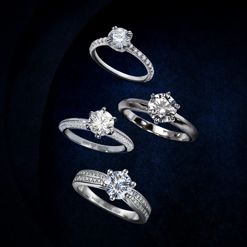 Neueste Splitter 2ct Diamant Ehering für Frauen sechs Klauen Präfekten schliff Gold Verlobung Zirkon Ringe