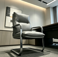 Kursi Tamu Kulit PU Modern dengan Rangka Besi Tahan Lama untuk Rumah atau Kantor, Kursi Kantor Eksekutif