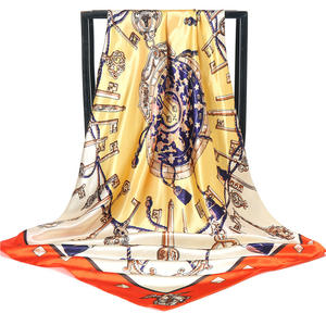 Sciarpe in Raso di Alta Qualità con Stampa Digitale <span class=keywords><strong>Vintage</strong></span> 90cm*90cm, Sciarpa in Seta all'Ingrosso - Product Image 1