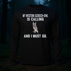 Camiseta de manga larga con estampado de Western Screech Owl, regalo para amantes de las aves - Product Image 3
