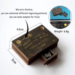 Boîte de planche Ouija en bois miniature Tableau de communication spirituelle personnalisé Ensemble de jeu de séance personnalisé pour les amateurs de paranormal - Product Image 4