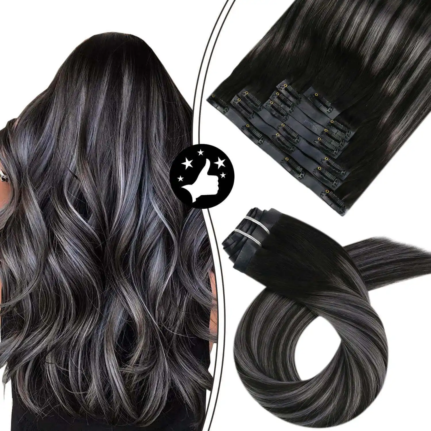 Nhà máy đôi rút ra Clip-INS mở rộng 100% tự nhiên Trinh Nguyên tóc con người clip trong tóc Extention