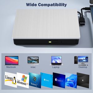 Unidad de CD/<span class=keywords><strong>DVD</strong></span> externa USB 3.0, grabadora óptica portátil, reproductor y grabador de <span class=keywords><strong>DVD</strong></span> ROM <span class=keywords><strong>RW</strong></span> para computadora de escritorio y portátil. - Product Image 4