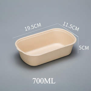 Kotak Makanan Ramah Lingkungan 700ml dari Bahan Kraft Daur Ulang, Biodegradable, dan Dapat Digunakan Kembali, untuk Salad, Sushi, dan Makan Siang - Product Image 4